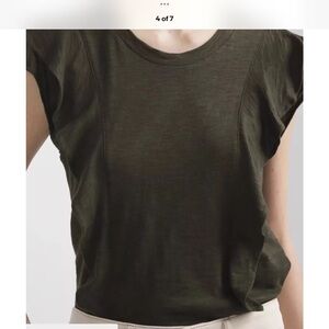 WHBM Ruffle Front Crew Tee shirt NWT